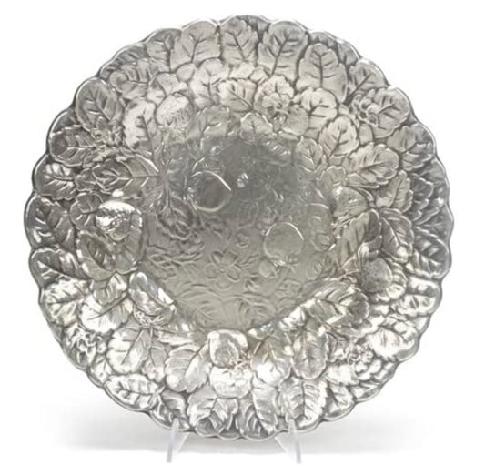 Reed and Barton Silver-plate 14" round strawberry tray