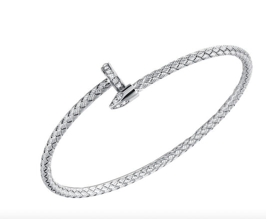 Sterling Silver Mesh Nail Cuff