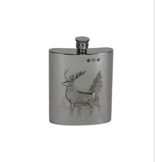 English Pewter Stag Flask