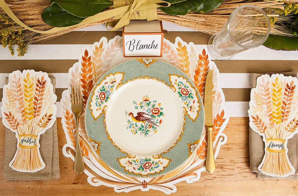 Die-Cut Golden Harvest Placemats - 12 Sheets
