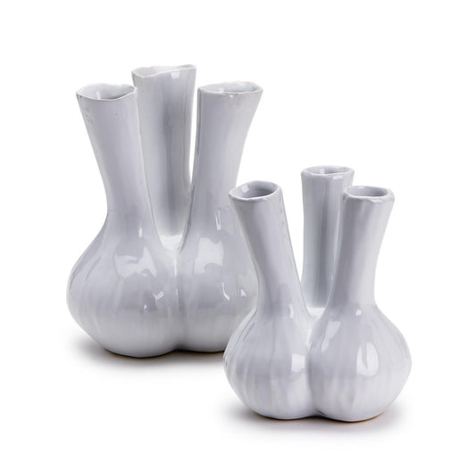 White 3 Stem Vase