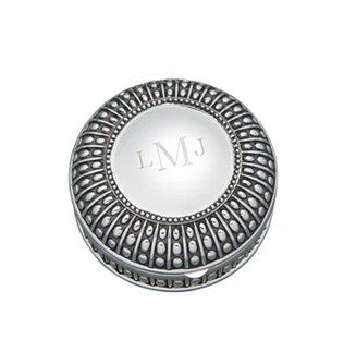 Beaded Antique Round Box 4.5"